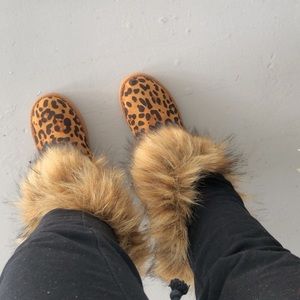 Leopard print boots